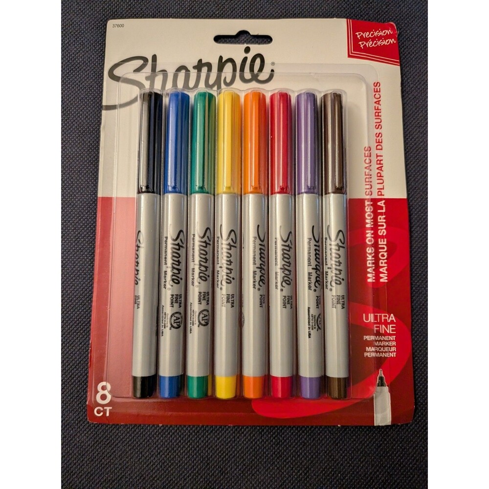 SHARPIE 37600PP Permanent Markers Ultra Fine Point Classic Colors 8 Count